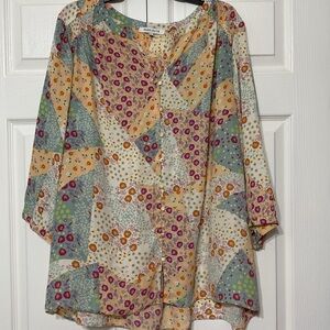 ROSE + OLIVE Floral  Women's Top SIZE 2X